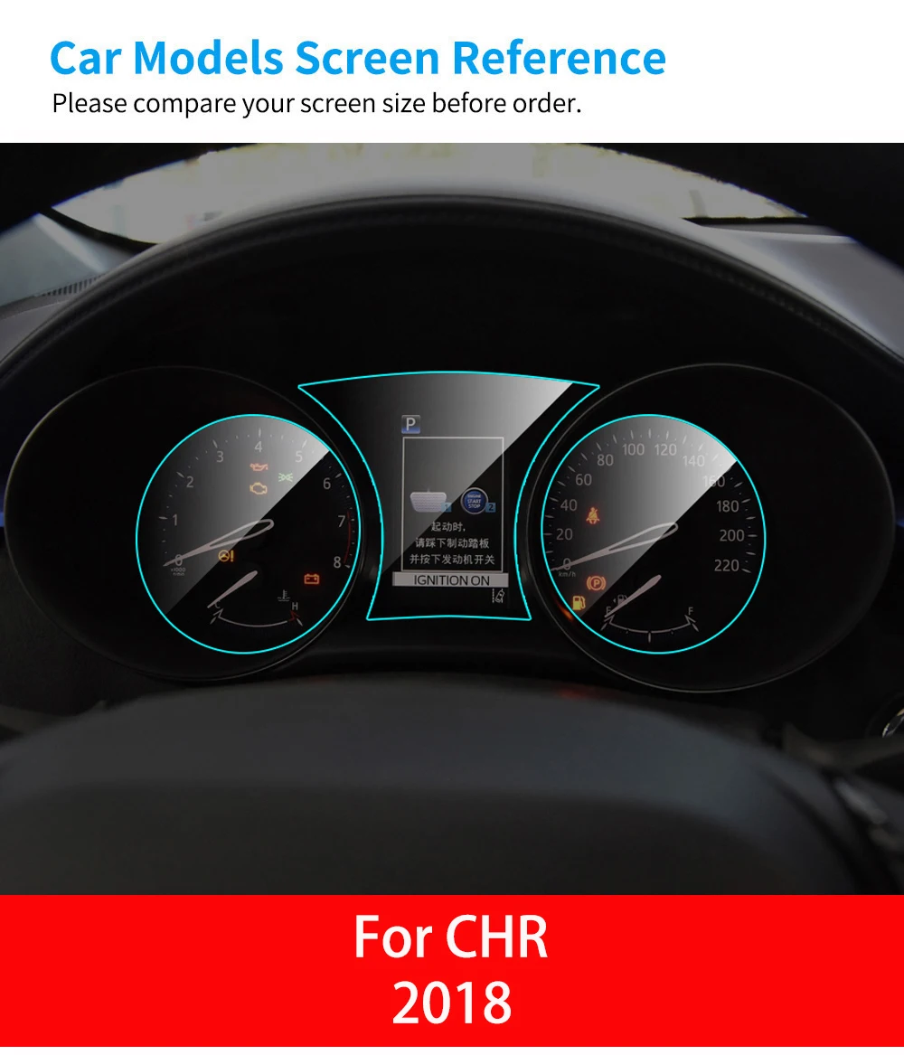 For CHR Автомобильная панель инструментов, Защитная пленка для Toyota Corolla Camry Rav4 C HR Cruiser, интерьерная защитная пленка из ТПУ, автомобильные аксессуары - Название цвета: For CHR