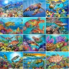 Подводная картина из страз, квадратная мозаика с изображением черепахи, набор для рукоделия, декоративная