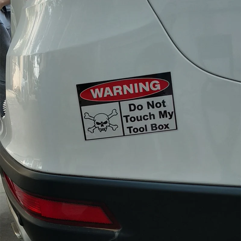 

Fuzhen Boutique Decals Exterior Accessorie Skull Car Sticker Do Not Touch My Tool Box Funny PVC Vinyl Decal 15cm