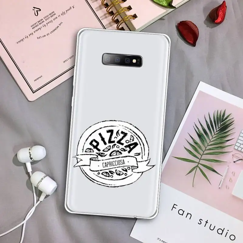 

Pizza food pattern Phone Case Transparent For Samsung Galaxy A 71 21s S note 8 9 10 plus 20 ultra high quality capa