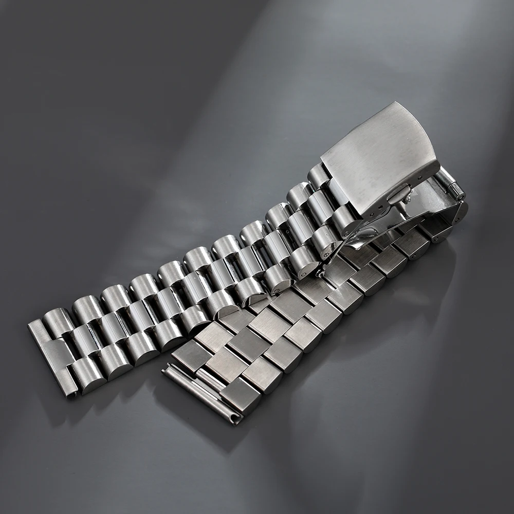 18MM 20MM 22mm Straight End Stainless Steel President Oyster Replacement Bracelet
