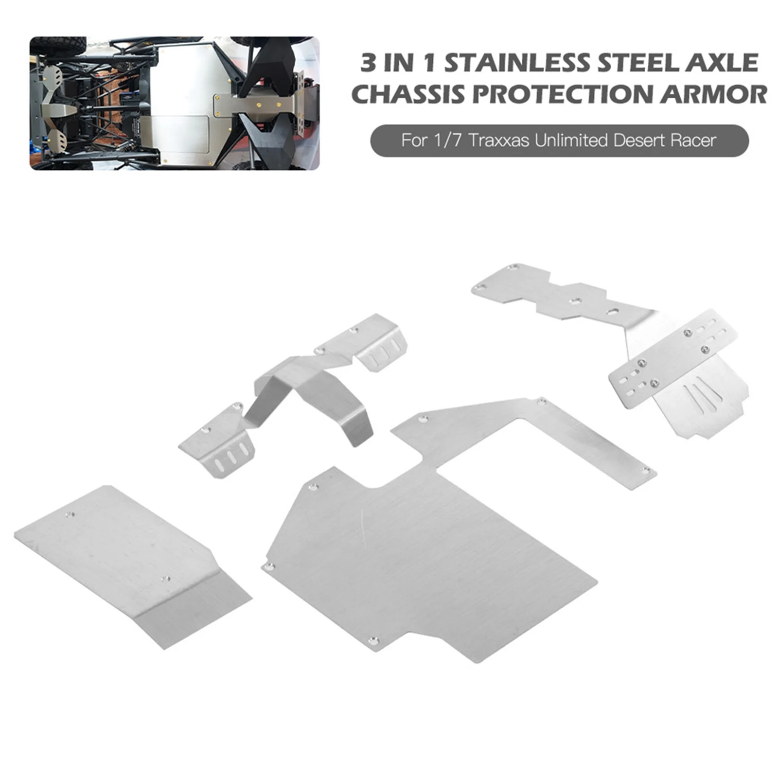 

3PCS Stainless Steel Front Rear Axle Protector,Chassis Armor,Protection Skid