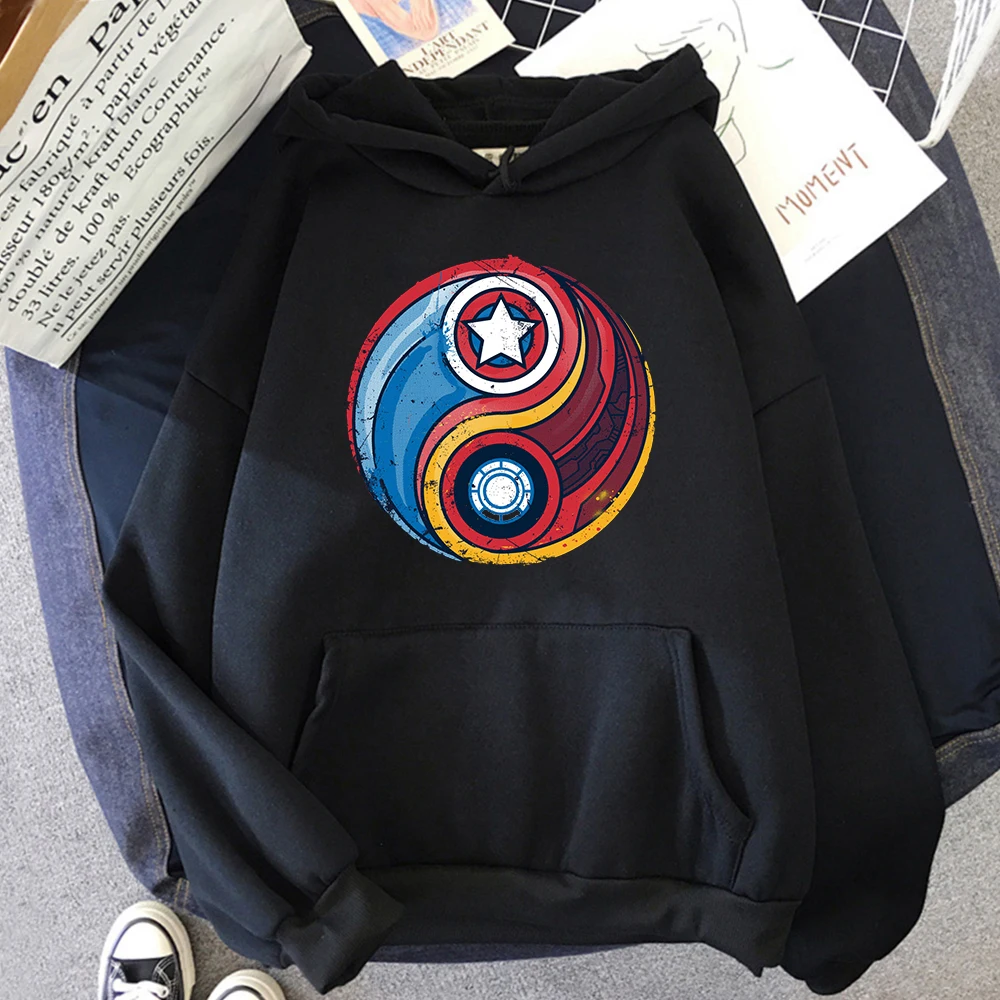Iron Man Captain America Hoodies Mens Casual Harajuku Sweatshirts Marvel Superhero Hoodie Autumn Disney Cartoon Men Streetwear