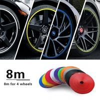 8mroll car wheel rim protector decor strip tire guard line rubber mounding trim tire guard line 10 colors easy to install decal