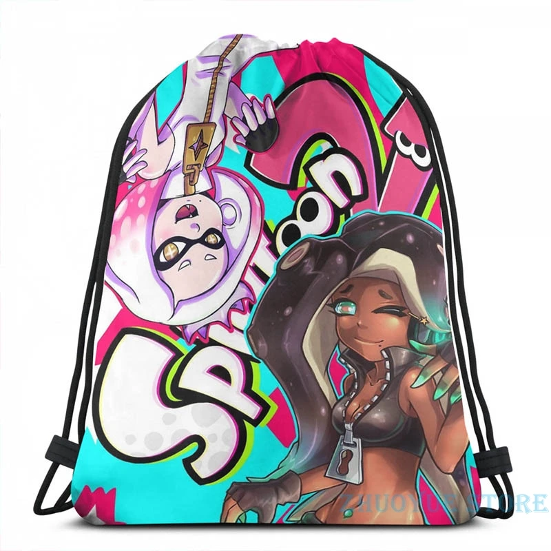 Забавный рюкзак с графическим принтом Splatoon 2 Marina и Pearl USB-зарядкой мужские