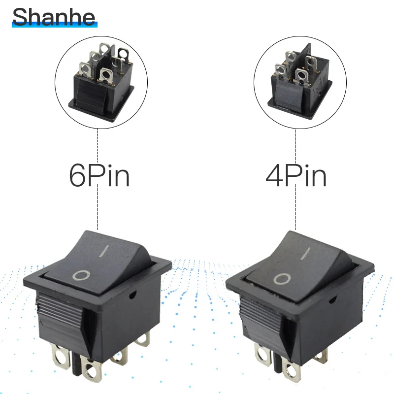 KCD4 клавишный переключатель/лодочный переключатель 4 контакта/6 контактов 31*25