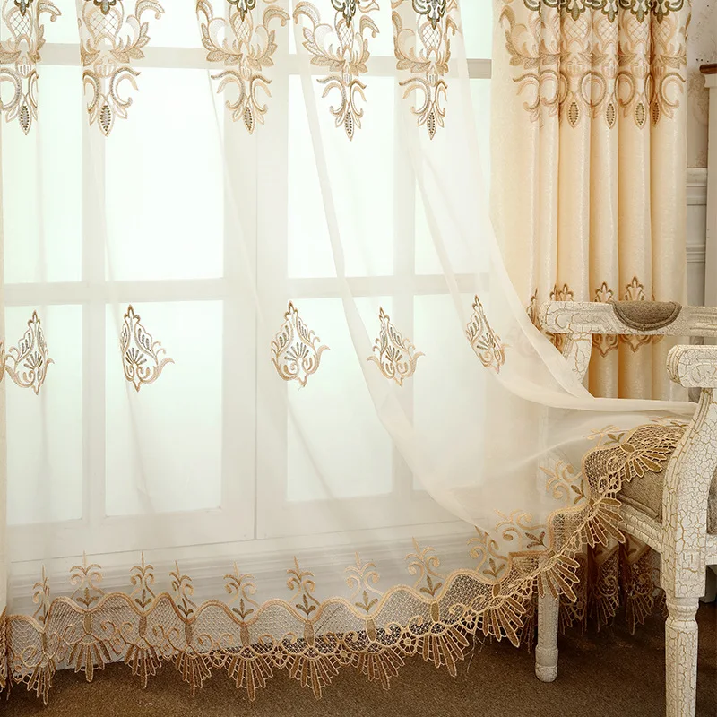 Роскошные европейские занавески для гостиной столовой спальни террасы вышитые