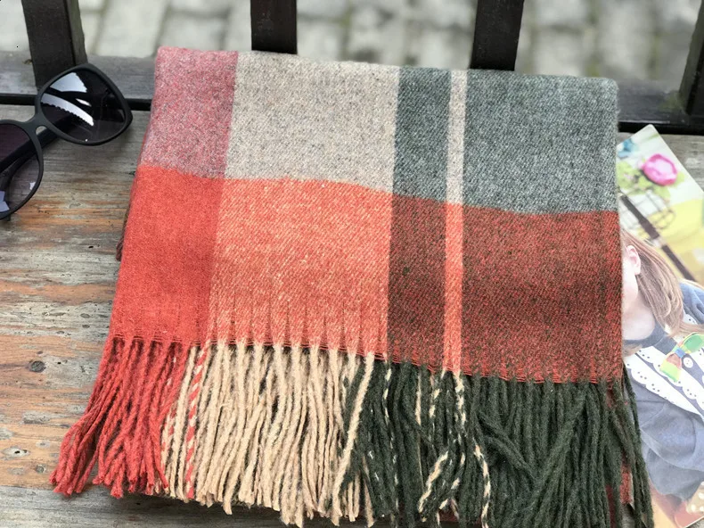 2019 клетчатый зимний шарф женские теплые модные шарфы на каждый день кашемировые |