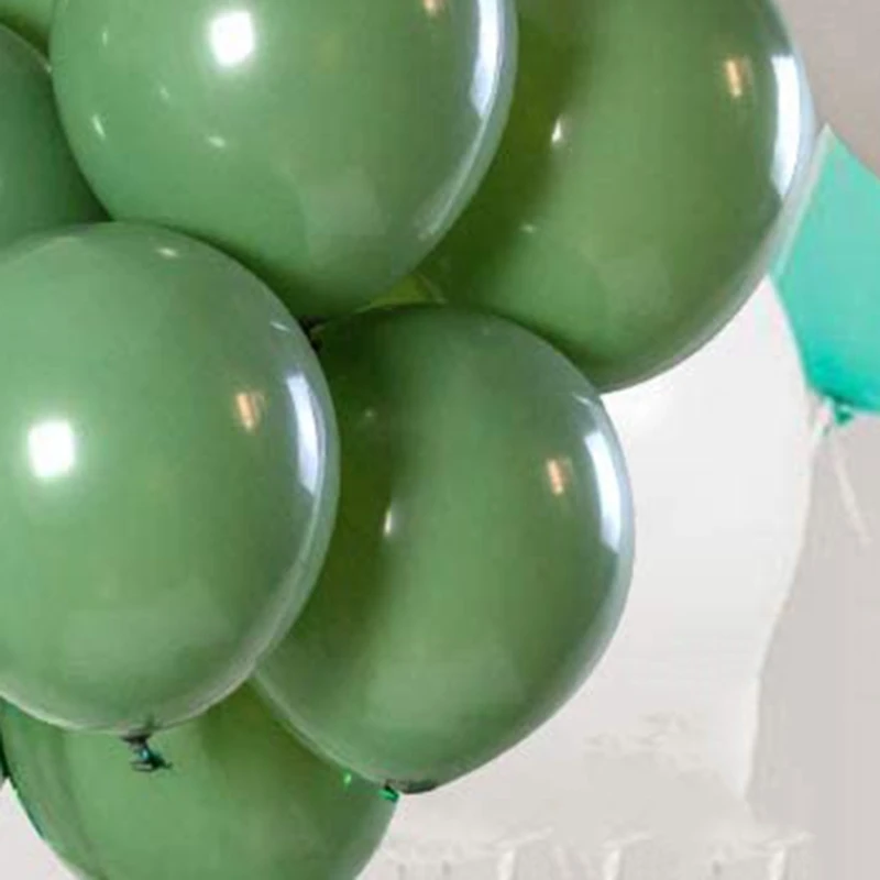 100 шт. зеленые воздушные шары оливковые эвкалипт вечерние латексные 12 дюймов для