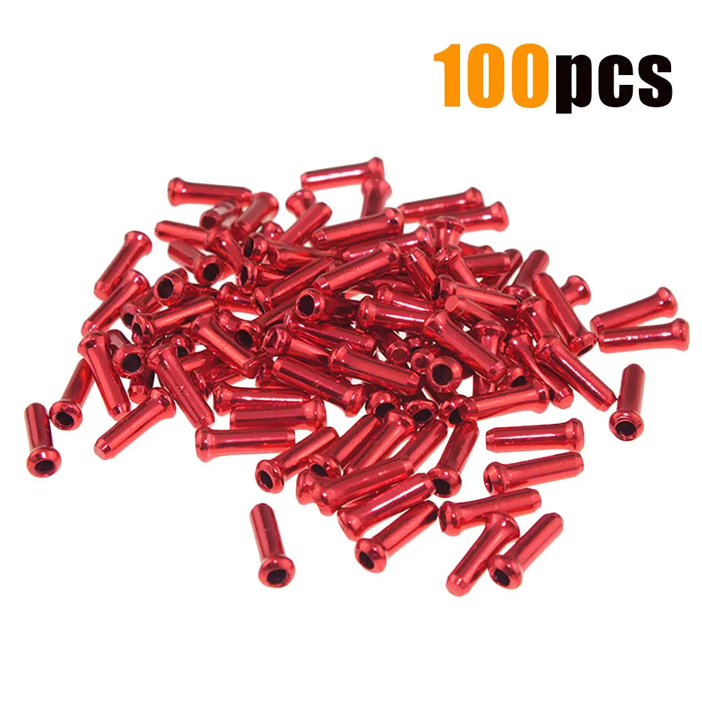 

100 pcs/lot Bicycle Cable End Caps Derailleur Shift Wire Ferrules Brake Shift Inner Cable Tips Crimps Aluminum Alloy Bike
