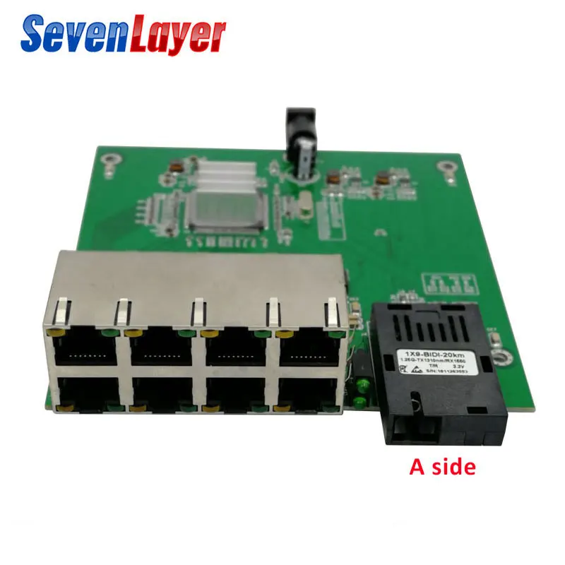 Коммутатор Gigabit Ethernet 8 RJ45 1 SC волоконно оптический медиа конвертер одномодовый