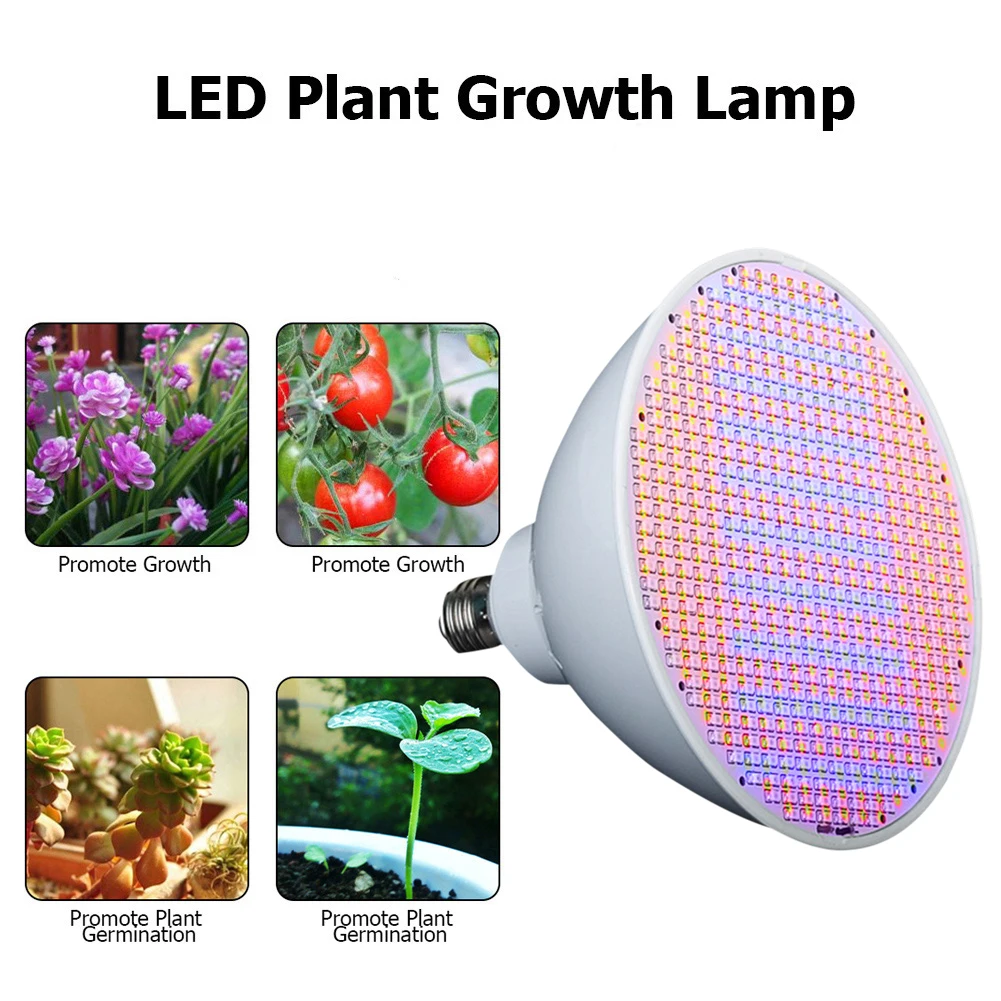 

LED Plant Grow Lamp E27 Bulbs Head Plants Growing Light Flower Growth Nursery Lamps for Indoor Hydroponic Flower Bed Greenhouse