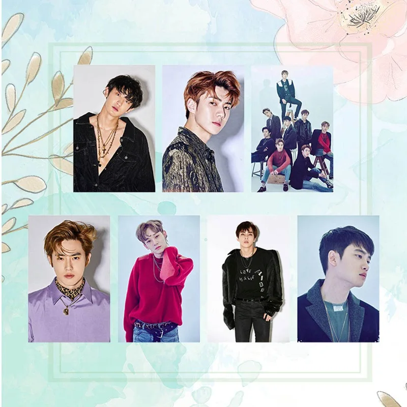 10 шт./компл. KPOP EXO 5-й альбом LOVE SHOT фотография карточка Хрустальная наклейка для