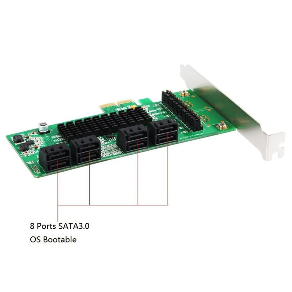 8 порты и разъёмы pci e2 0 x1 для sata3 0 конв