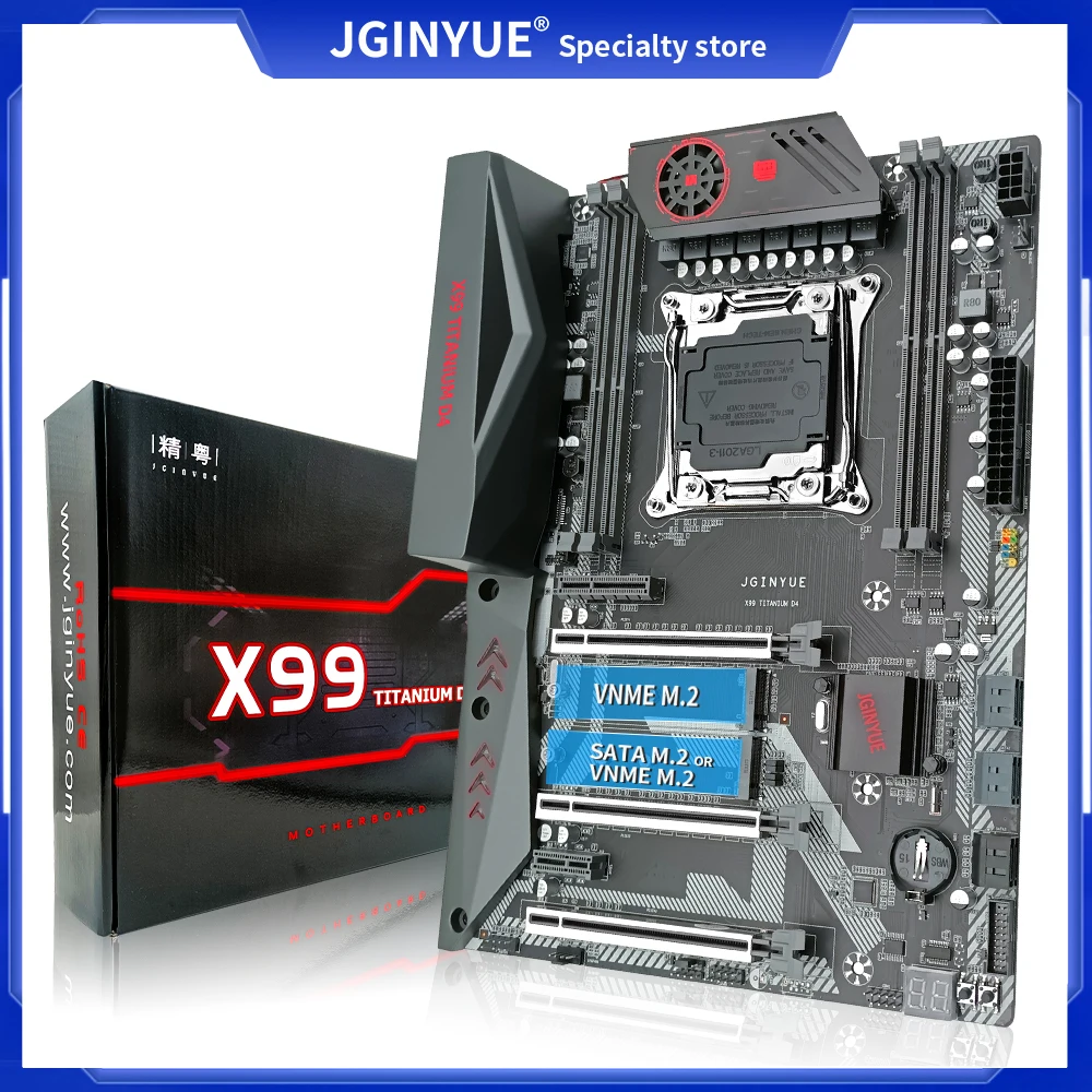 Материнская плата JINGYUE X99 LGA2011-3 с поддержкой процессора Xeon E5 V3 V4 DDR4, память для настольного компьютера M.2 SATA M.2 NVME ATX X99 TITANIUM D4