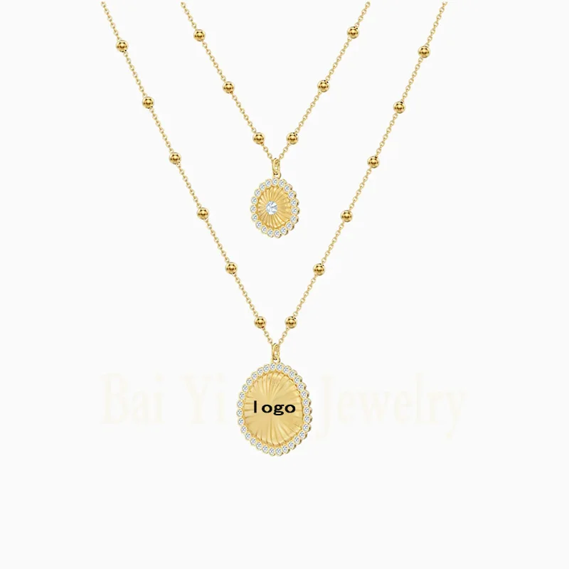 

New Vintage Cool Retro Round Badge Decoration Gold Necklace For Women Romantic Korean Jewelry