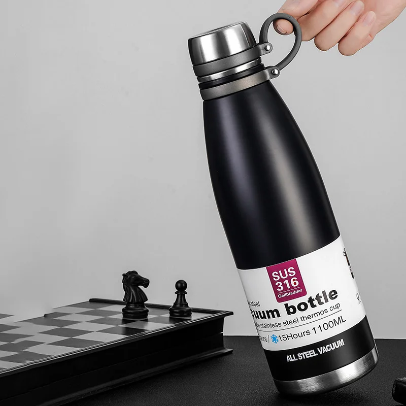 Большой Термос 650-1100 мл вакуумные колбы Изолированная Термокружка Из Нержавеющей