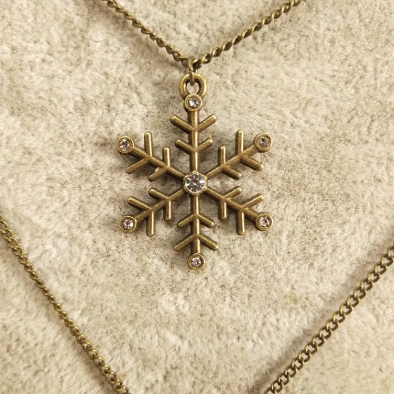 Подвеска в виде снежинки 1 шт. инкрустированная снежной цепочкой для свитера