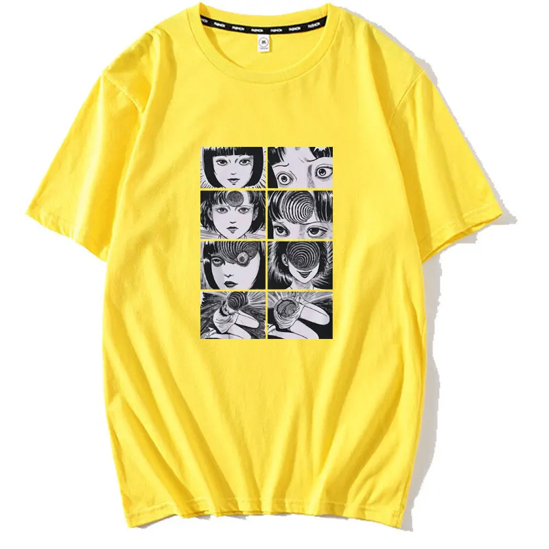 

junji Ito T-Shirt Men Unisex Cartoon Design Men Tee Shirt Homme Summer T Shirt Short Sleeve Vintage Japanese Anime Shirt