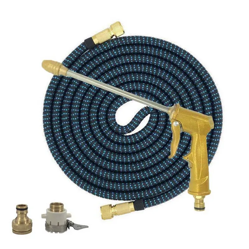 Hose set Удлиняемый садовый шланг волшебный, резиновый шланг ЕС водяной шланг высокого давления шланг для автомойки распылитель садовый полив - Цвет: Hose set