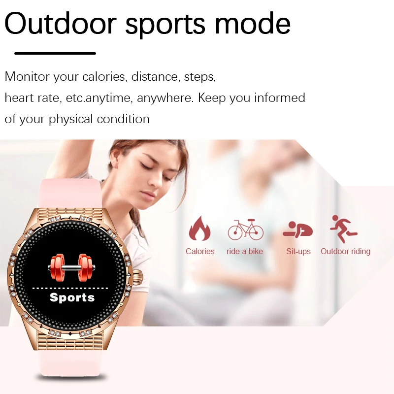 

LIGE New women men smart watch waterproof sport for iPhone Heart rate blood pressure Monitor fitness tracker smartwatch woman