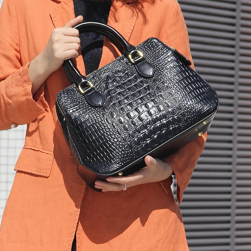 

Ladies Leather Handbag Fashion Crocodile Pattern Shoulder Crossbody