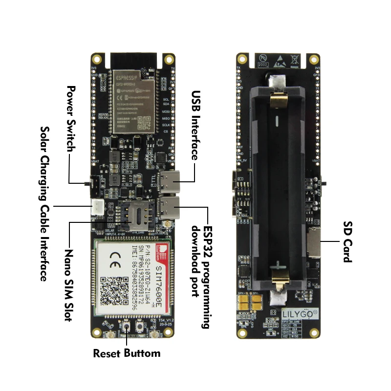 LILYGO®TTGO SIM7600E H модуль ESP32 WROVER B чип Wi Fi Bluetooth 18560 Батарея держатель регулятором