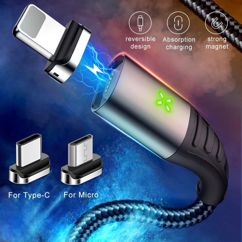 MCDODO 3A Магнитный зарядный кабель USB Type C для быстрой зарядки магнит мобильный