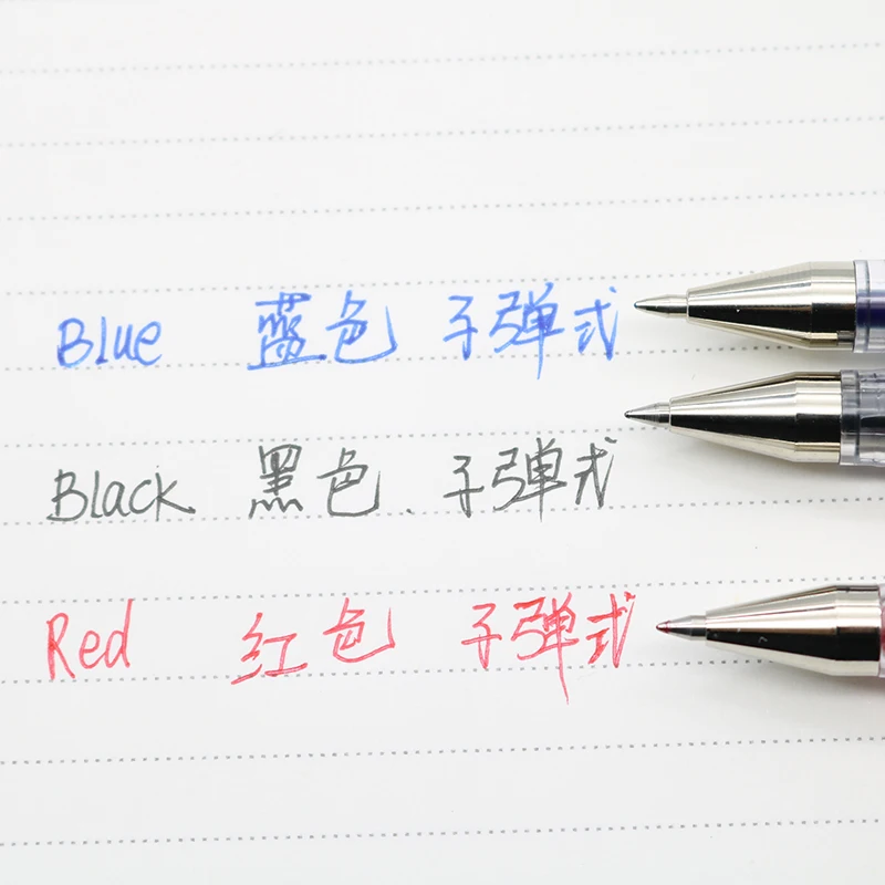 0 5 мм пуля гелевая ручка цвет: черный Синий Красный канцелярский подарок для