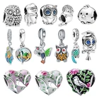 Бусина-Шарм Птица серебристого цвета для браслета