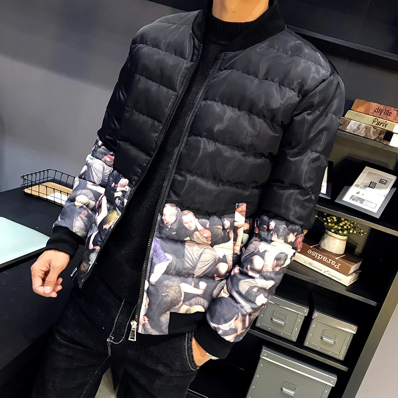 Зимняя мужская куртка новинка приталенная со стоячим воротником Jaqueta Masculina Inverno