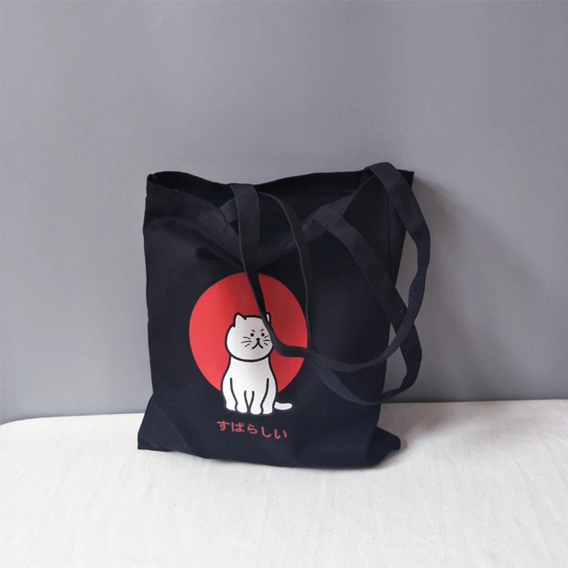 

Холщовые сумки-тоуты, кошельки и сумочки для женщин, Новая модная женская сумка-шоппер, повседневная мультяшная умная кошка, вместительная ...