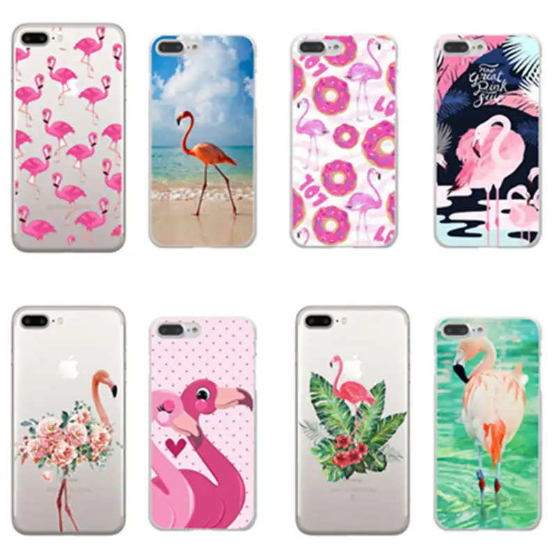 Чехлы для телефонов летние Фламинго любовь Мягкий силиконовый прозрачный чехол