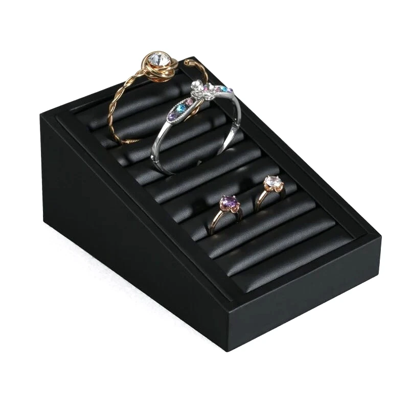 Эластичный лоток для колец из искусственной кожи ювелирных изделий подставка