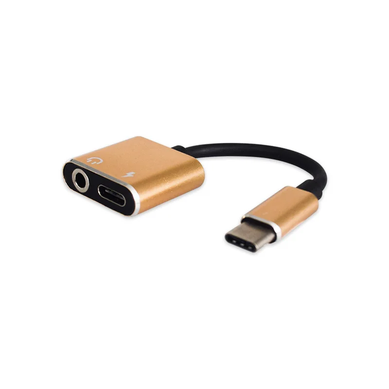 Gold Тип usb C штекерным разъемом 3,5 мм Jack кабель переходника для наушников AUX аудио для Xiaomi Mi 6 huawei P20 mate 20 Pro type-C адаптер быстрой зарядки - Цвет: Gold
