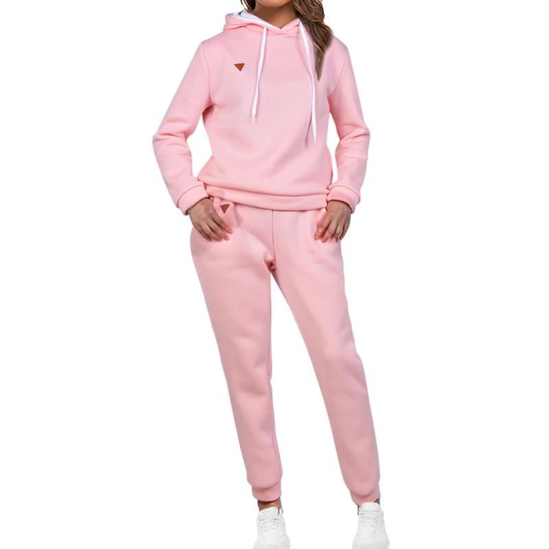 Осень-зима, Женский комплект из двух предметов, спортивный костюм для женщин, комплект из двух предметов, теплая одежда, куртки с длинным рукавом и штаны, женский костюм
