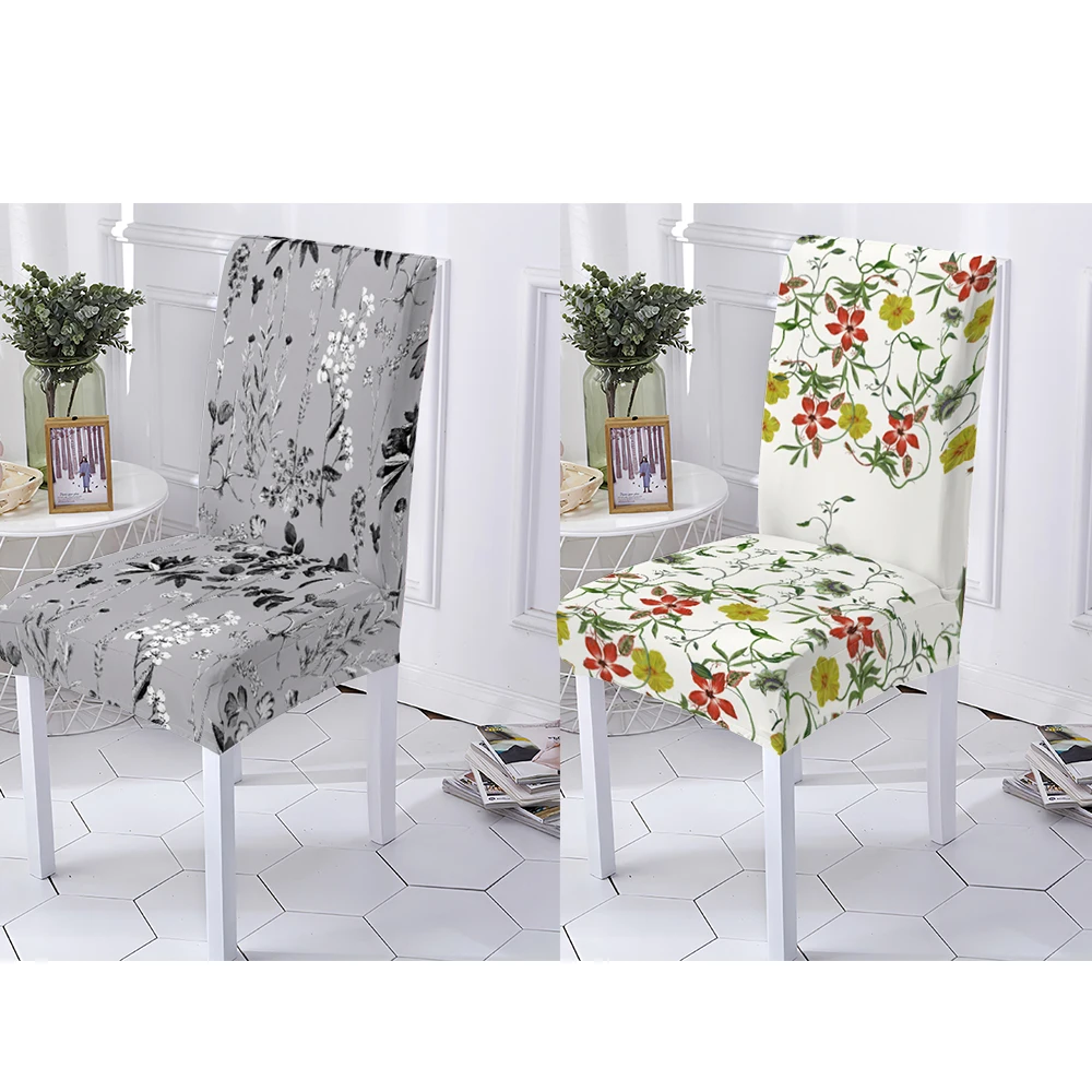 

Chair Cover Kitchen Seat Cover Plants and Flowers High Life Spandex Wedding Chair Cover 1/2/4/6 Pieces