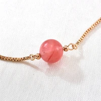 simple retro strawberry crystal opal pull adjustable bracelet for women