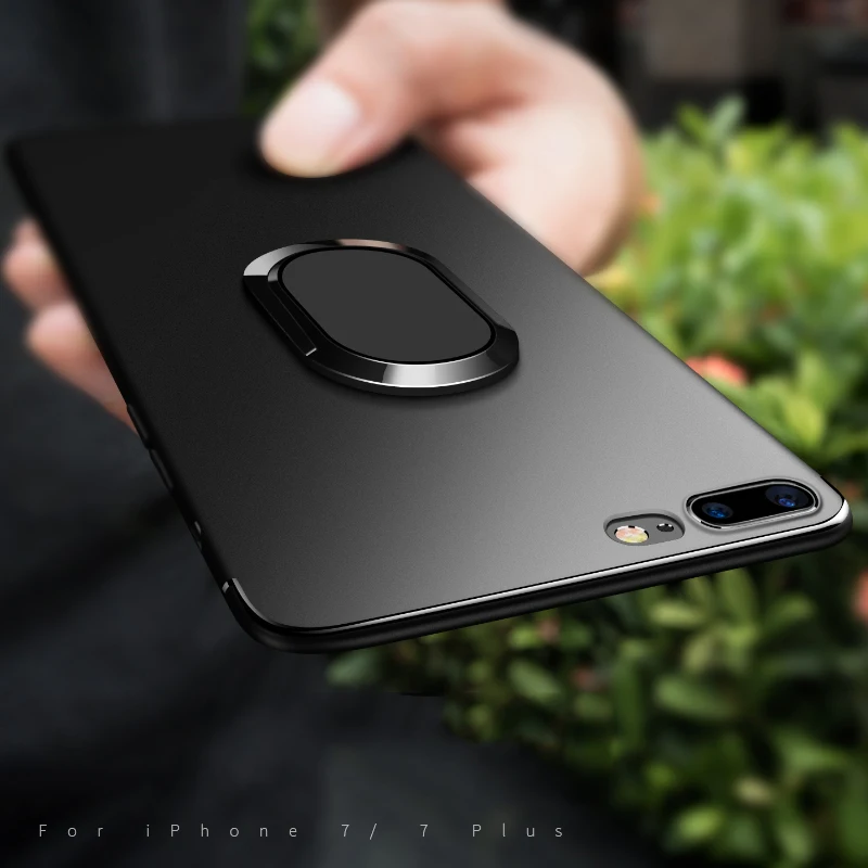 Для iPhone 6 6s 7 Plus чехол для телефона Магнитный Автомобильный держатель Подставка задняя чехол для iPhone 8 X с стенд для колец на палец чехол