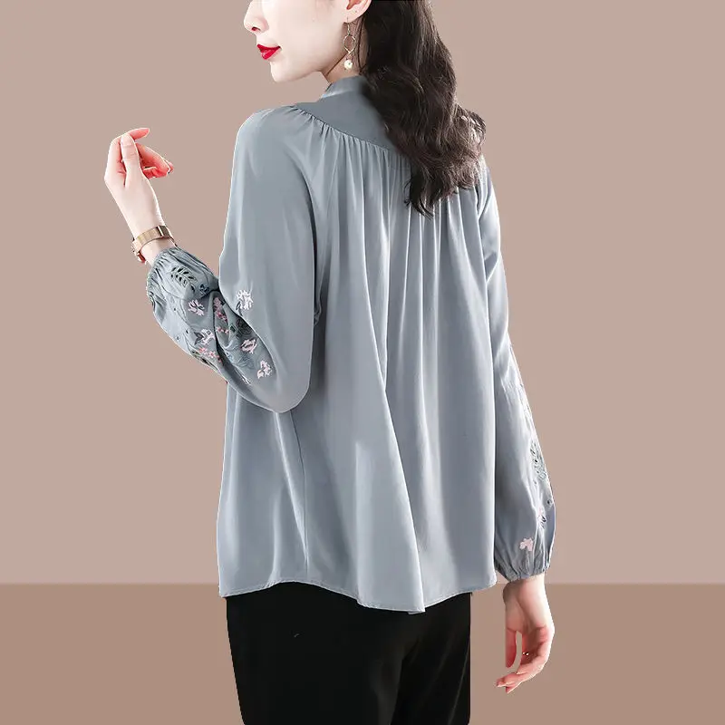 

Chiffon Women Shirts Summer New Lace Patchwork Hollow Out Loose Office Lady All Match Outwear Coats Tops