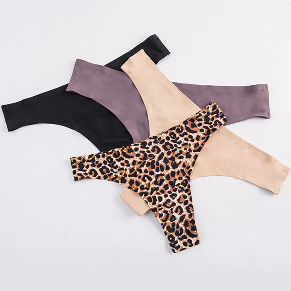 Женские трусики из ледяного шелка сексуальные стринги бесшовное нижнее белье T