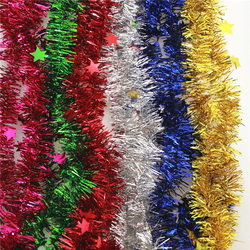Рождественский Декор Красочная мишура блестящие топы украшения для