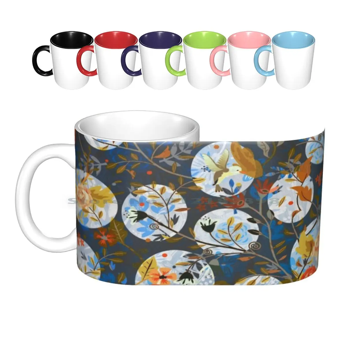 

Керамические кружки My Beautiful Rose Garden Vi, кофейные чашки, кружка для молока, чая, розы, Настенная картина, творчество, индийская культура, красный