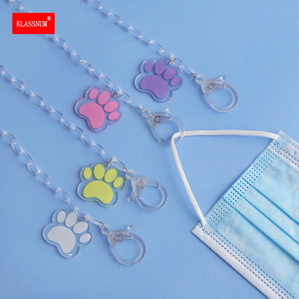 

New Cartoon Paw Face Mask Lanyards Anti-lost Glasses Chain Rope Children Students Mask Straps Ears Protector Holder Jewelry