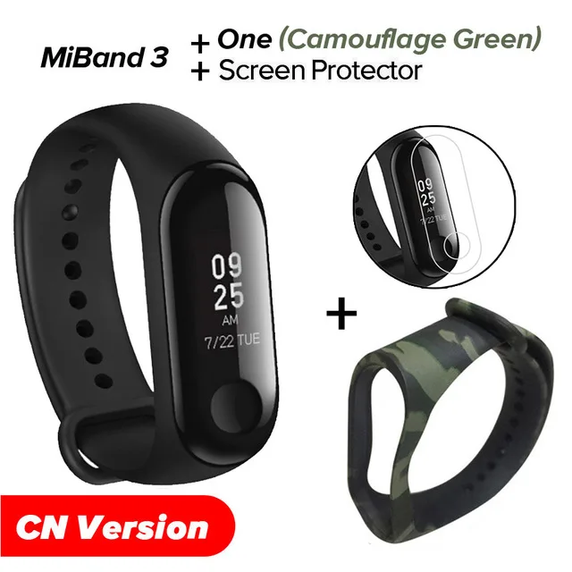 CN Cam Green N Film Xiao mi Band 3 mi band 3 фитнес-трекер пульсометр 0,78 ''OLED дисплей Bluetooth 4,2 для Android IOS - Цвет: CN Cam Green N Film