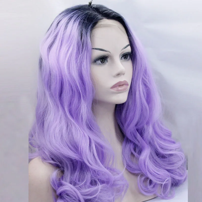 Эффектом деграде (переход от темного к фиолетовый Синтетические волосы на