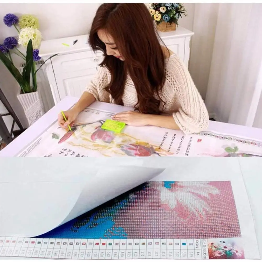 7 розовый diy алмазная живопись коз для укладки домашнего зала способ номер
