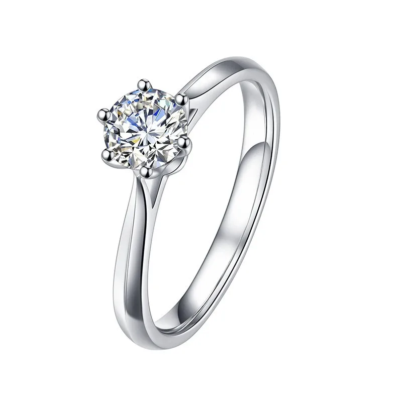 Элегантный 0.3ct D Цвет 6 Муассанит белое золото цвет S925 стерлингового серебра обручальные кольца Обручение полосы Для женщин, ювелирное изделие для невесты