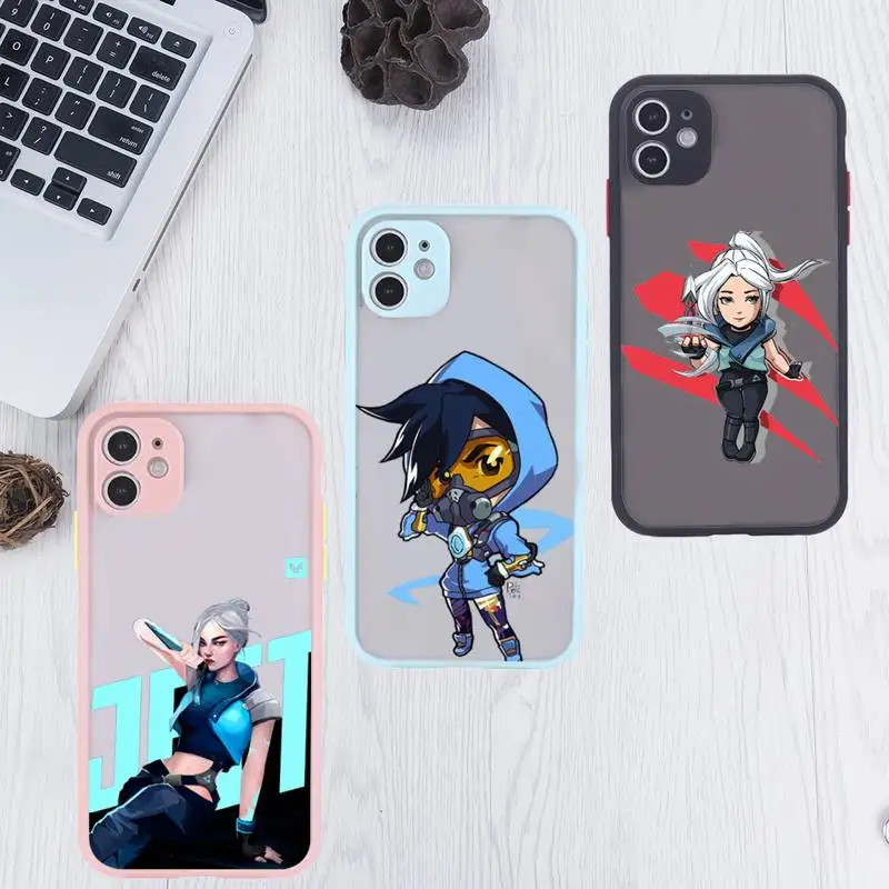 

Valorant Phone Case For iPhone 12 11 Mini Pro XR XS Max 7 8 Plus X Matte transparent Pink Back Cover