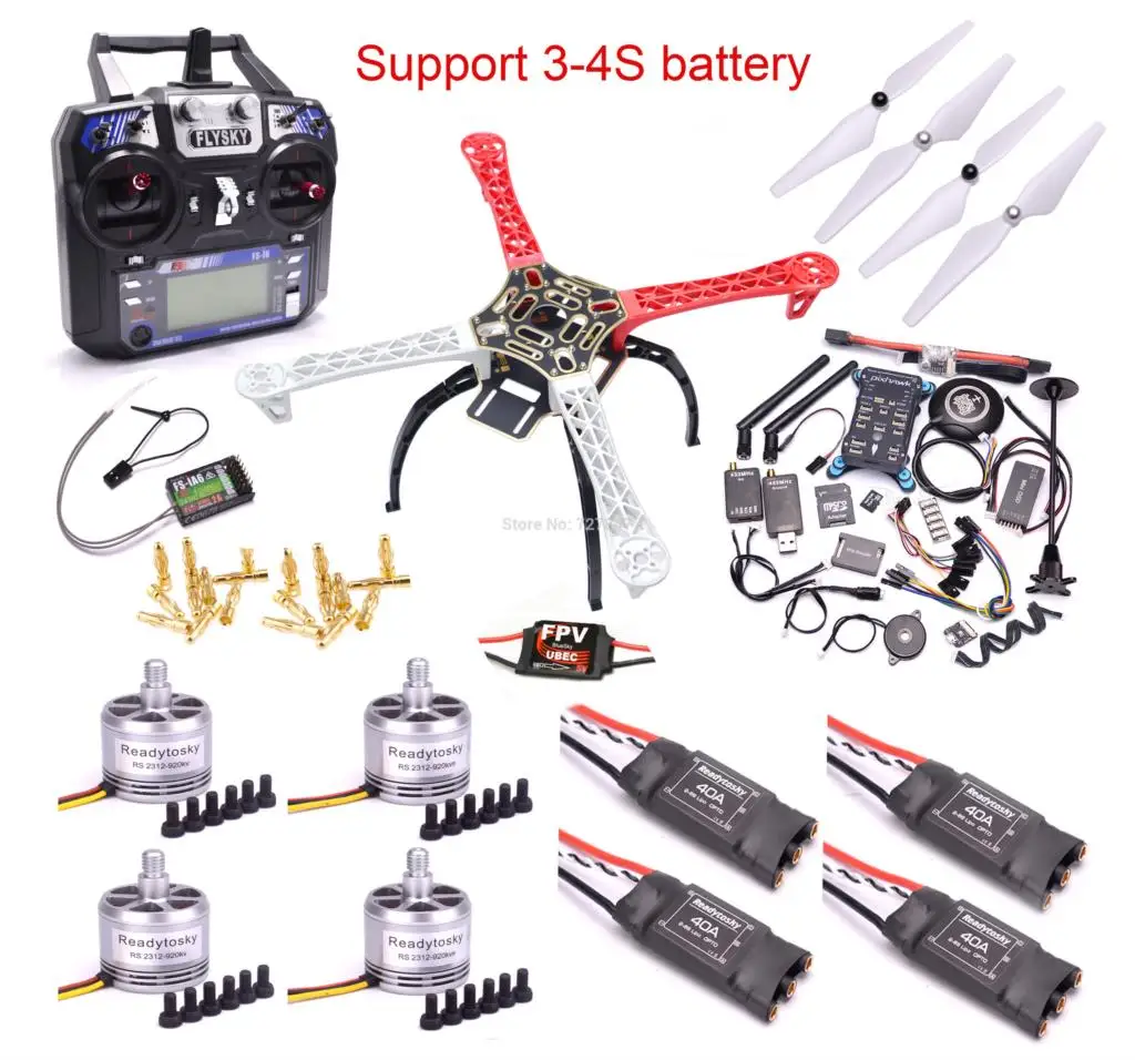 F450 450 мм Квадрокоптер рамка Комплект PIXHAWK 2.4.8 управление полетом M8N gps 40A